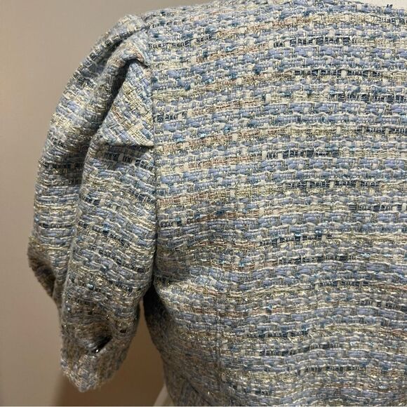 Endless Rose Anthropologie Puff Sleeve Tweed Crop Top size small women's - Picture 10 of 11